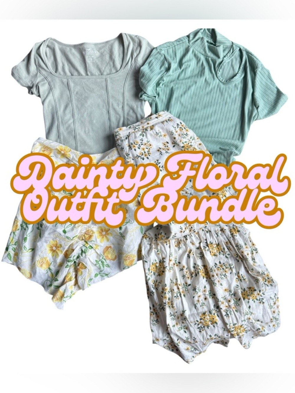 OUTFIT BUNDLE: Joie | Guizio | Hollister Dainty Floral Spring 4 Pc Set XS-S